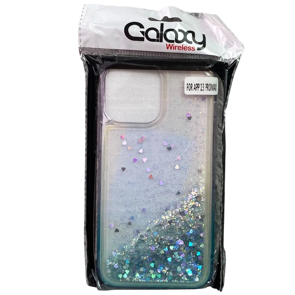 iPhone 13 Pro Phone‎ Case Liquid Glitter Bling Purple Green